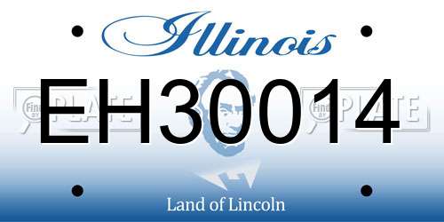 EH30014 Illinois License Plate