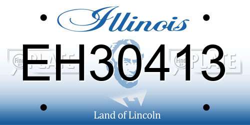 EH30413 Illinois License Plate