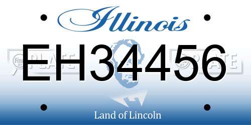 EH34456 Illinois License Plate