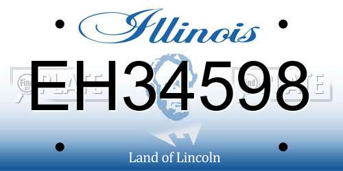EH34598 Illinois License Plate