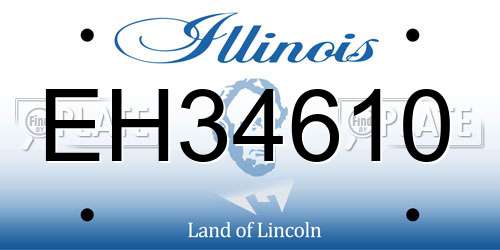 EH34610 Illinois License Plate