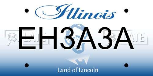 EH3A3A Illinois License Plate
