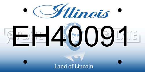 EH40091 Illinois License Plate