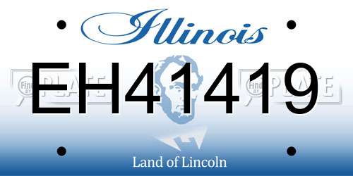 EH41419 Illinois License Plate