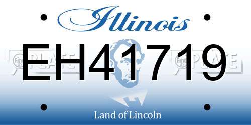 EH41719 Illinois License Plate