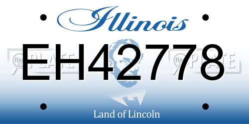 EH42778 Illinois License Plate