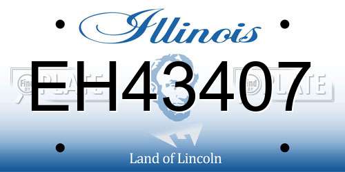 EH43407 Illinois License Plate