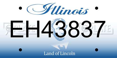 EH43837 Illinois License Plate
