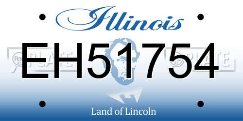 EH51754 Illinois License Plate