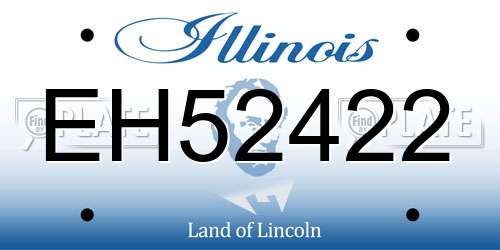 EH52422 Illinois License Plate
