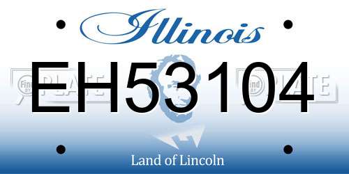 EH53104 Illinois License Plate