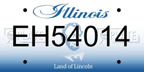 EH54014 Illinois License Plate