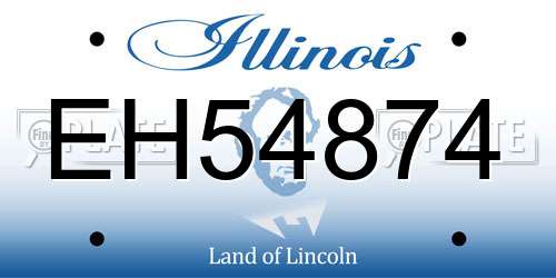 EH54874 Illinois License Plate