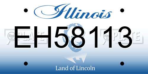 EH58113 Illinois License Plate