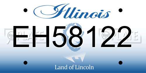 EH58122 Illinois License Plate