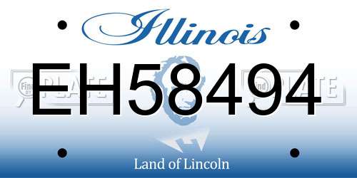 EH58494 Illinois License Plate