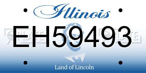 EH59493 Illinois License Plate