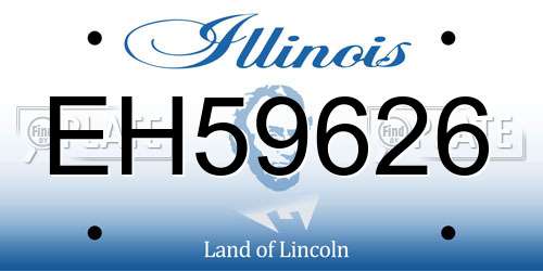 EH59626 Illinois License Plate