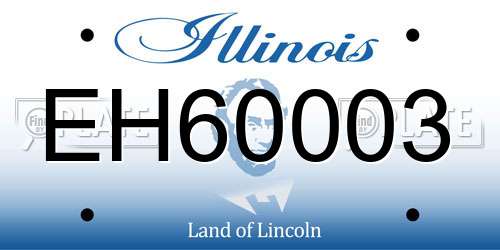 EH60003 Illinois License Plate
