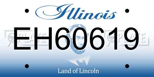EH60619 Illinois License Plate