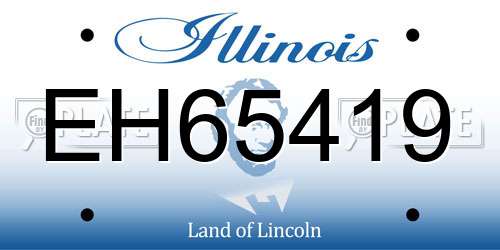 EH65419 Illinois License Plate