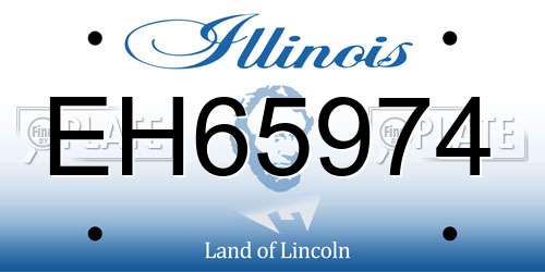 EH65974 Illinois License Plate