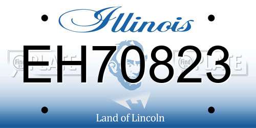 EH70823 Illinois License Plate