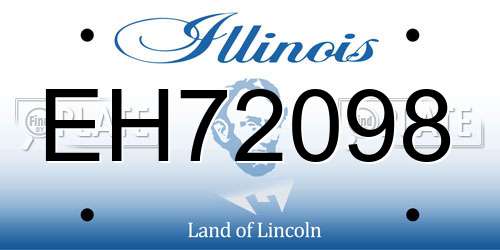 EH72098 Illinois License Plate