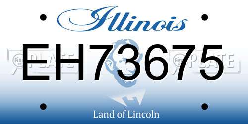 EH73675 Illinois License Plate
