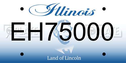 EH75000 Illinois License Plate
