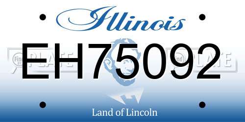 EH75092 Illinois License Plate