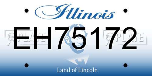 EH75172 Illinois License Plate