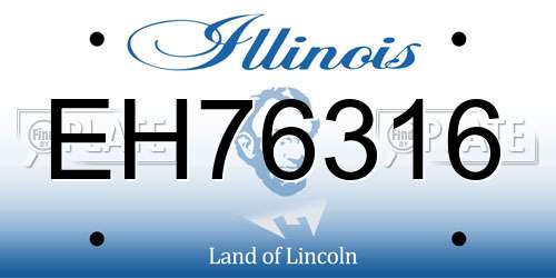 EH76316 Illinois License Plate