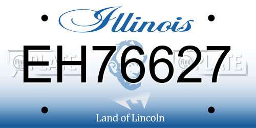 EH76627 Illinois License Plate