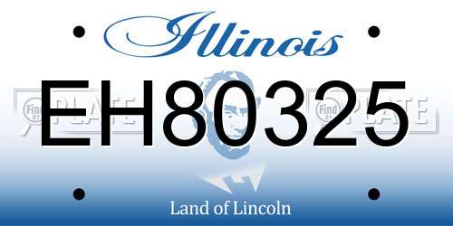 EH80325 Illinois License Plate