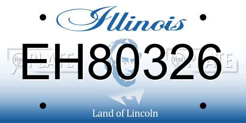 EH80326 Illinois License Plate