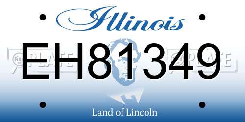 EH81349 Illinois License Plate