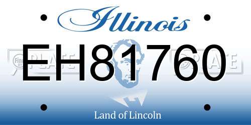 EH81760 Illinois License Plate