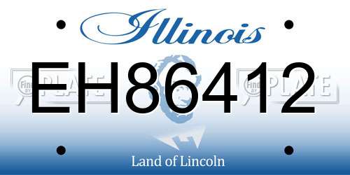 EH86412 Illinois License Plate