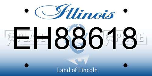 EH88618 Illinois License Plate