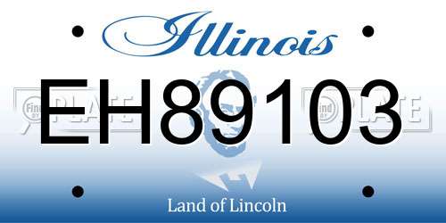 EH89103 Illinois License Plate