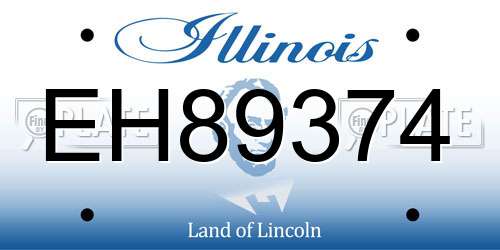EH89374 Illinois License Plate