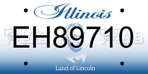 EH89710 Illinois License Plate