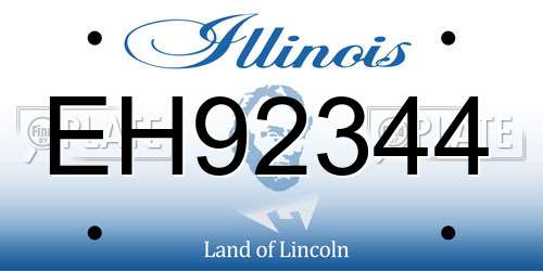 EH92344 Illinois License Plate