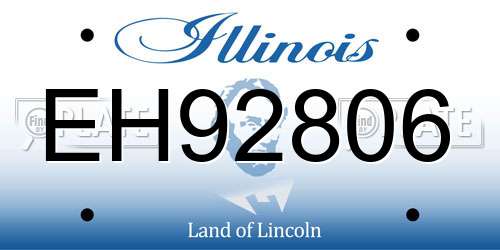 EH92806 Illinois License Plate