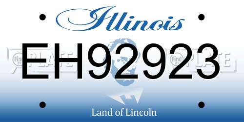 EH92923 Illinois License Plate