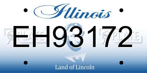 EH93172 Illinois License Plate