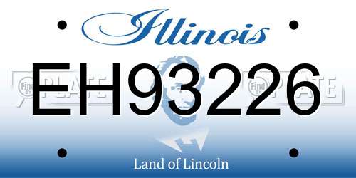 EH93226 Illinois License Plate