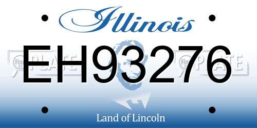 EH93276 Illinois License Plate