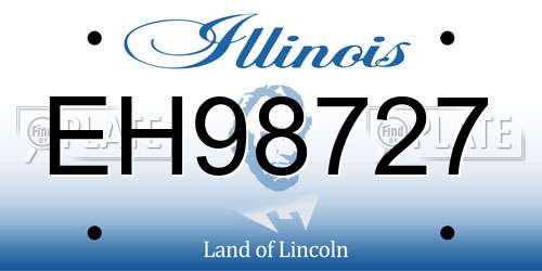 EH98727 Illinois License Plate